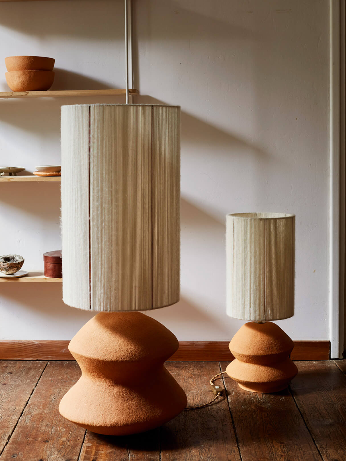 Lampe de sol<br> Grès roux